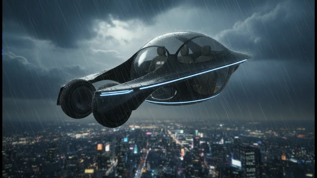 Dyson Sphere spinner over the 2049 city